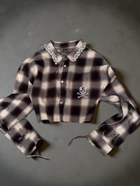 Image 1 of R Skull Crystal Flannel