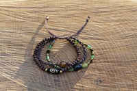 Image 1 of Spiral & peace sign bracelet stack