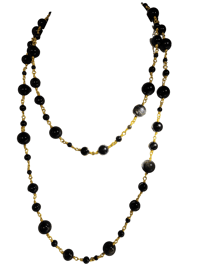 Image 1 of South Hamptons | Gold  Black Obsidian rope necklace 