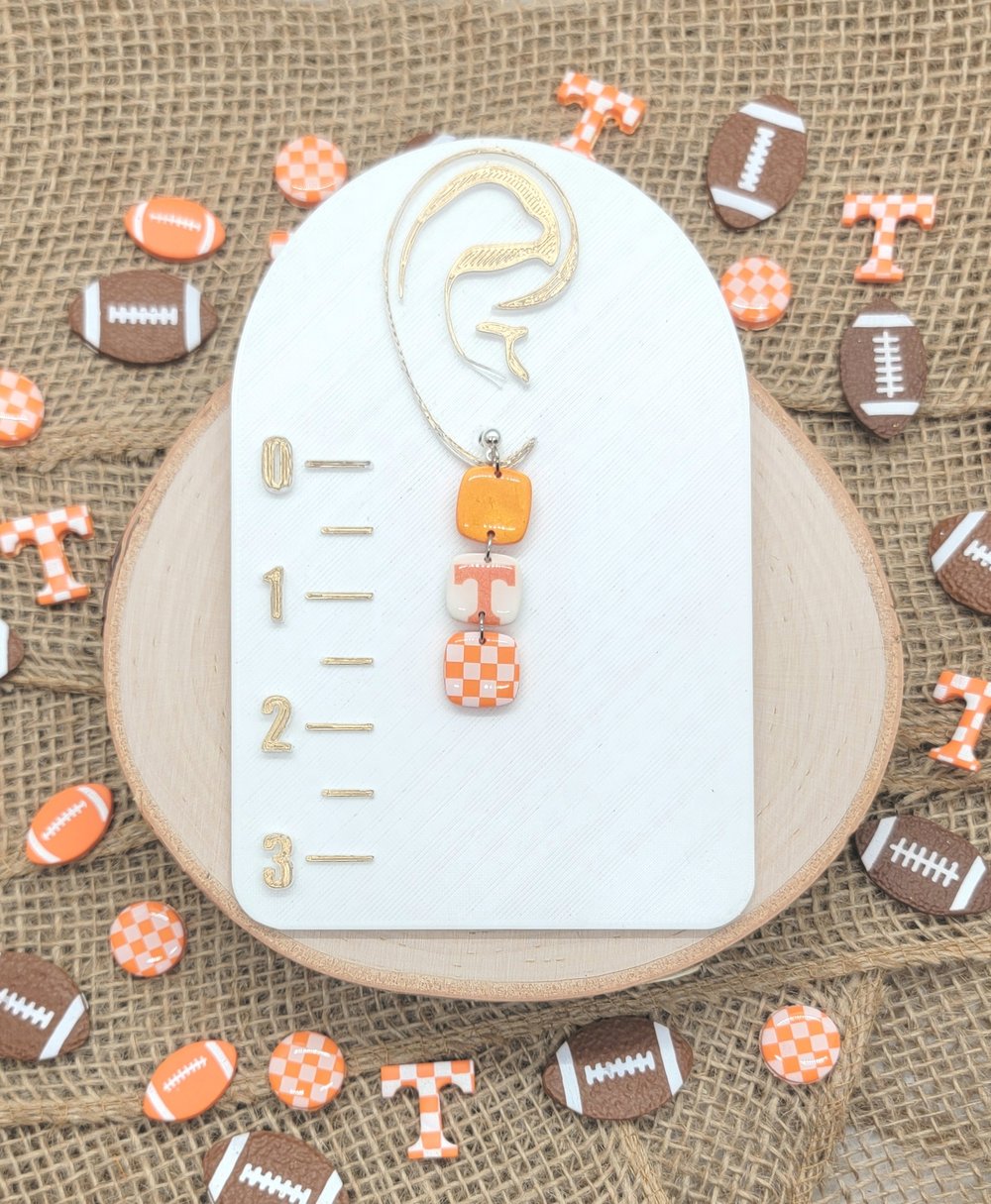 Image of Orange + White Shimmery Dangle 