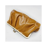 Image 1 of Pleated Butterscotch Leather Clutch