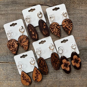 Huggie Wooden Earrings 