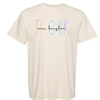 Image 3 of Teacher name PRINTED custom shirt/quarter zip/ crewneck/hoodie