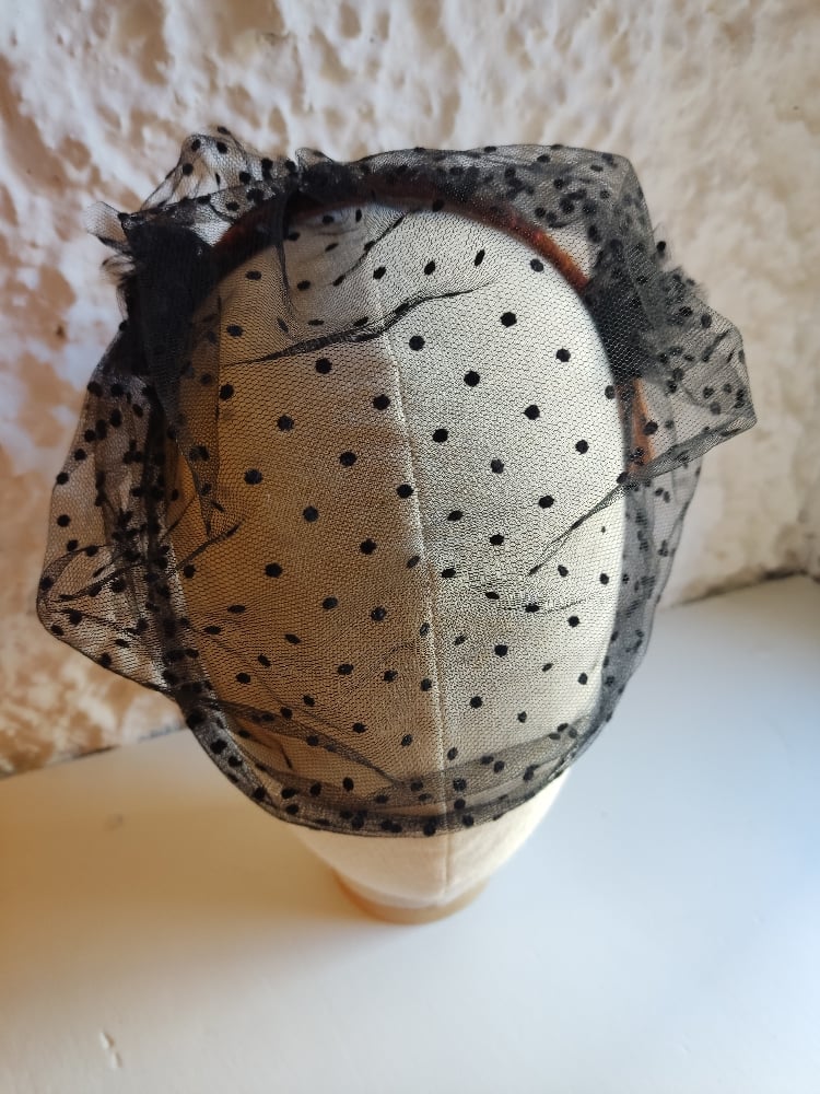 Image of Cerchietto veletta tulle pois Halloween 