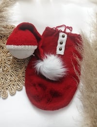 Image 2 of Newborn knitted set for photoshoots | red | winter | christmas