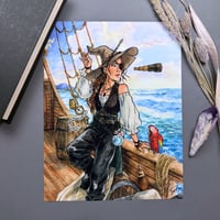 Image 1 of Pirate Witch Signed Watercolor Print