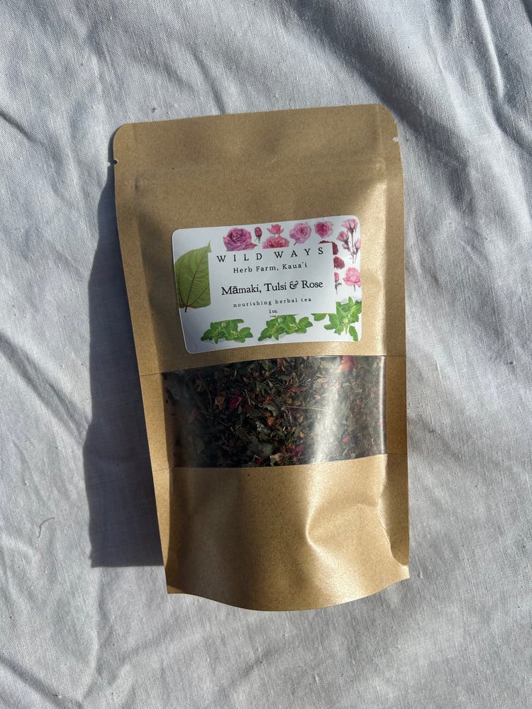 Image of Māmaki, Tulsi Amrita + Kapoor & pink Rose tea