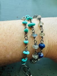 Image 3 of lapis labradorite and moonstone charm bracelet