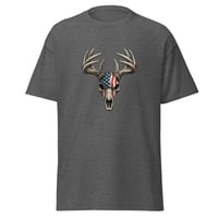 Image 5 of Unisex classic tee, Americana Deer Skull with Antlers Patriotic Tee