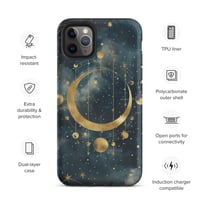 Image 7 of Blue and Gold Celestial Moons Design Tough Case for iPhone®