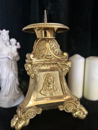 Image 9 of Très grand pique cierge d’église en bronze massif, début 1900