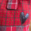 Red tartan upcycled Harris Tweed handbag