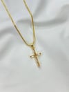 Dainty Diamond Cross Necklace 