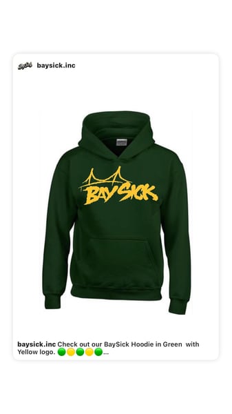 Image of BaySick Hunter Green and Yellow Hoodie