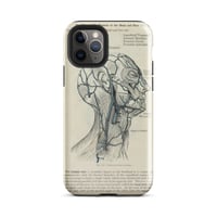 Image 2 of Antique Bookpage Detailed Anatomical Illustration Human Head Tough Case for iPhone®