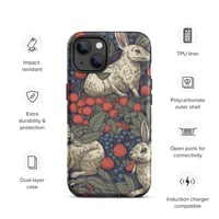 Image 19 of Boho Nature Cottagecore Inspired White Rabbits Among Berries Tough Case for iPhone®