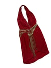 70s tompe-l'œil beaded silk plunge dress