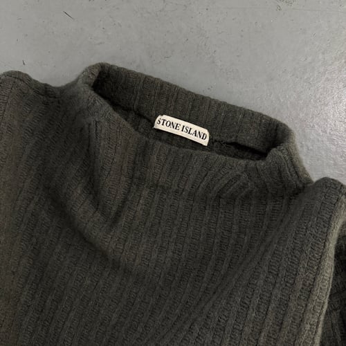 Image of 1990s Stone Island mock neck fisherman knit, size small