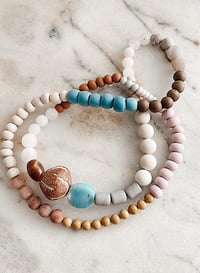 Pastel gemstone/ clay necklace 