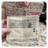 Image 6 of French style sewing zipper purse and needle book seam binding ribbon and lace