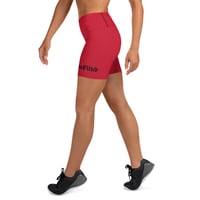 Image 3 of BOSSFITTED Red and Black Yoga Shorts