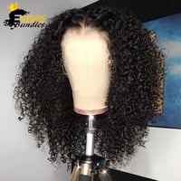 Image 1 of Transparent Frontal Kinky Curly Wig 