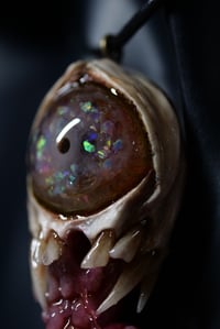 Image 2 of Custom Handmade Opal Eyed Pendant|Opal Eyed Snaggletooth Pendant|Handmade|OOAK| Morgans Mutations