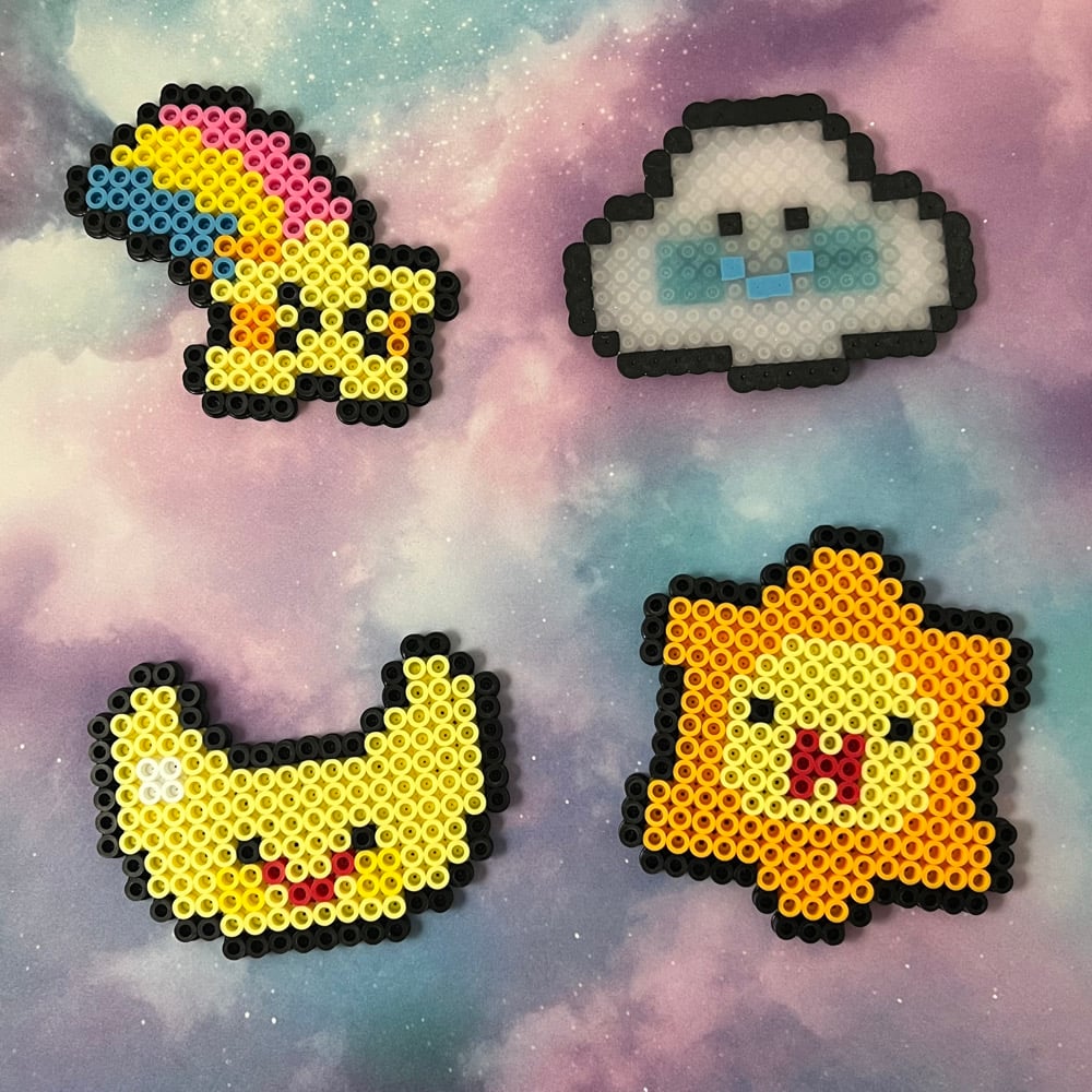 Image of Kawaii Space Perler Kandi Fridge Locker Magnet