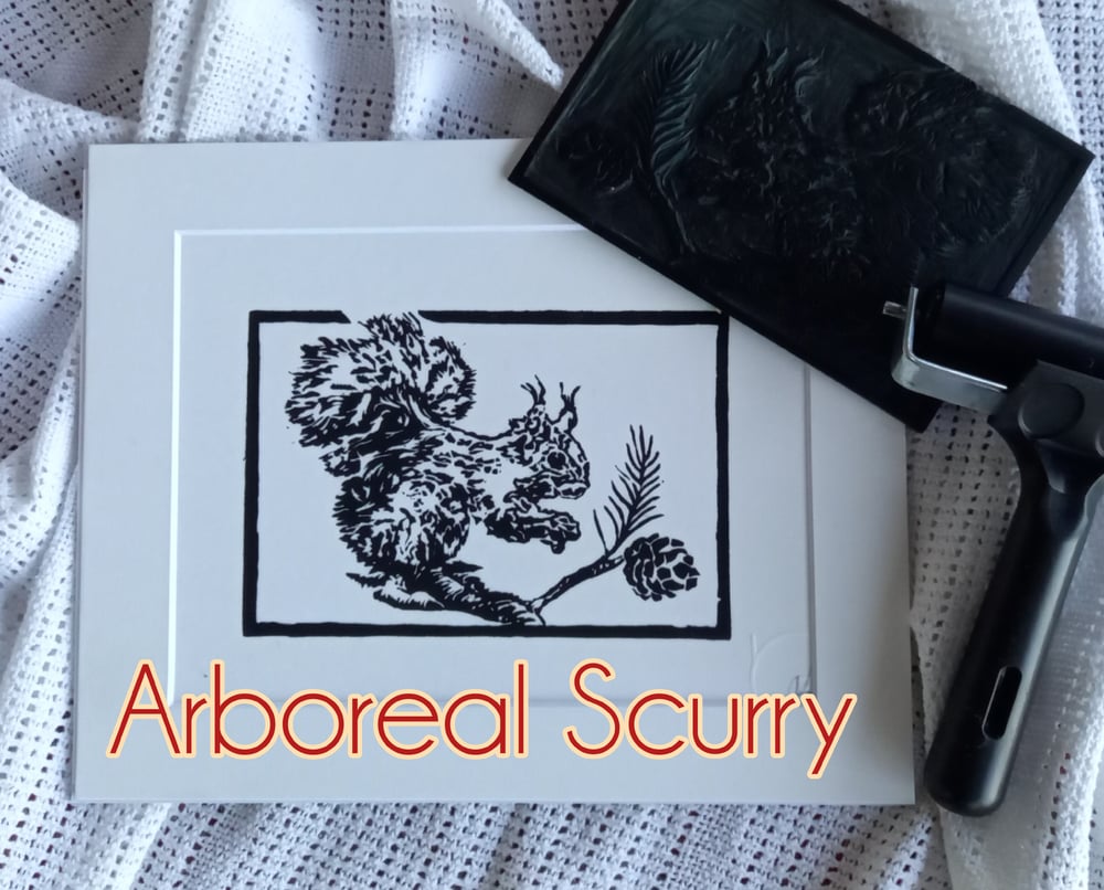 Image of "ARBOREAL SCURRY" / "FIA RUA" - Lino prints