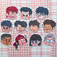 Image 1 of Shohoku Slam Dunk anime manga matte vinyl cute scribbly chibi die cut stickers