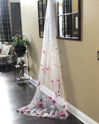 Image 1 of Custom Pink Floral Veil