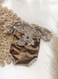 Image 1 of Newborn girl bodysuit for photoshoots | Audrey | brown
