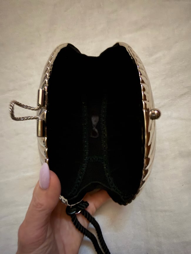 70s metallic purse w tassel