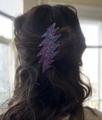 Image 1 of Blue and Purple glitter 13 point hair clip