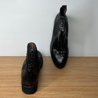 Image 4 of THE SHOE BOX Black Genuine Leather Snake Skin Textured Women’s Ankle Bootie’s