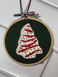 Little Debbie Christmas Tree Cake Embroidery