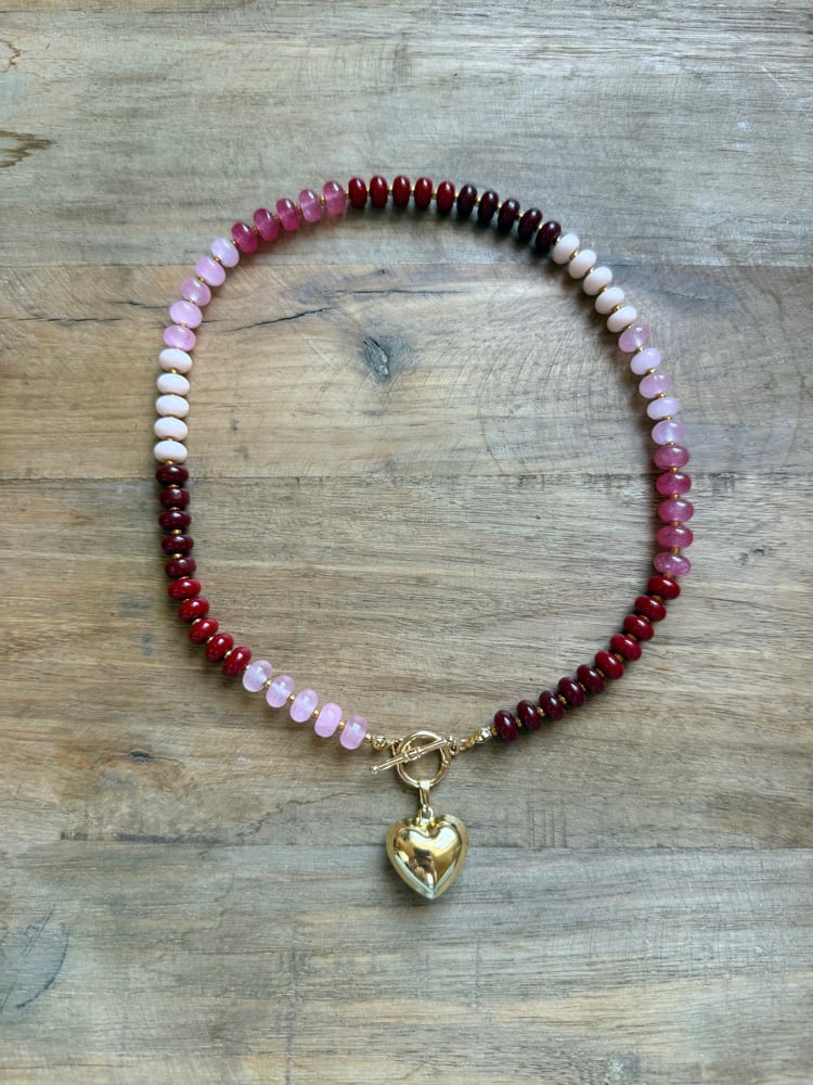 Image of Pink Ombré Stone Beaded Necklace