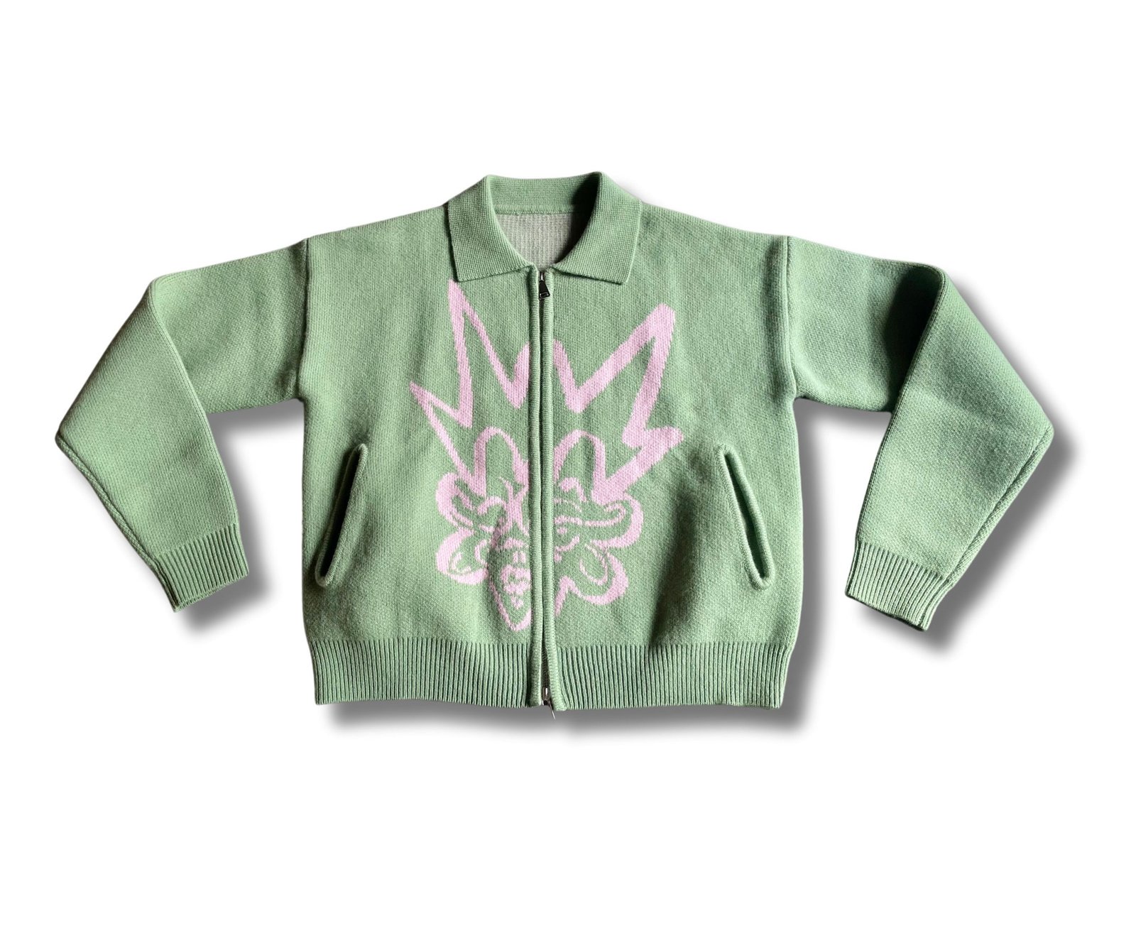 SAIbysai Double -Zip Green Sweater | SAIbysai SAIbysai Double -Zip Green Sweater | SAIbysai
