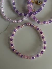 Image 8 of Glinda Inspired Pink & Purple Tumbler Bracelet Stack | Wizard-Inspired Cup Charm