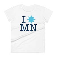 I [STAR] MN Fem Fit T-shirt (White w/ Light Blue star)