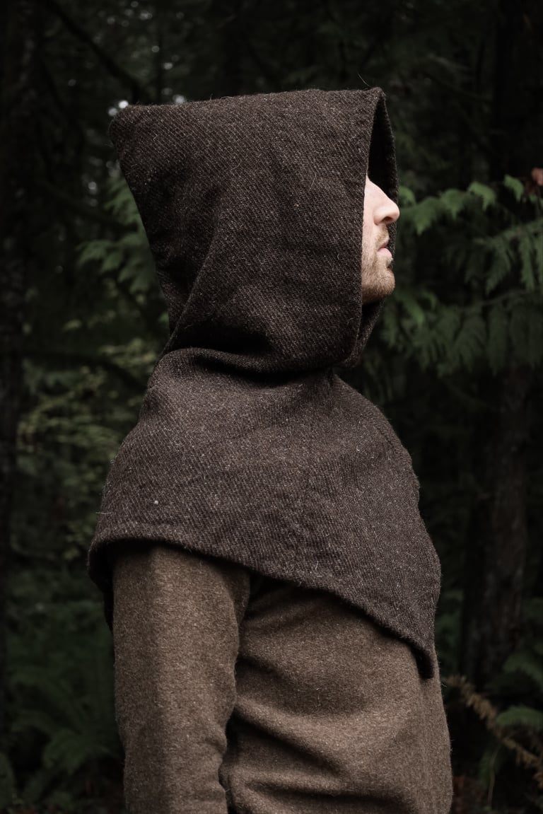 Medieval Hood - Heavyweight Dark Brown Twill Image 4