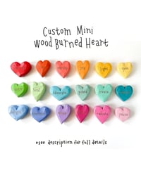 Image 1 of Custom Mini Wood Burned Heart