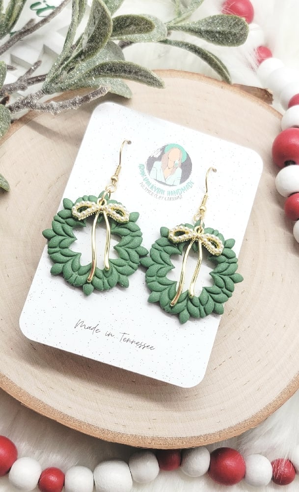 Image of Christmas Wreath Dangles 