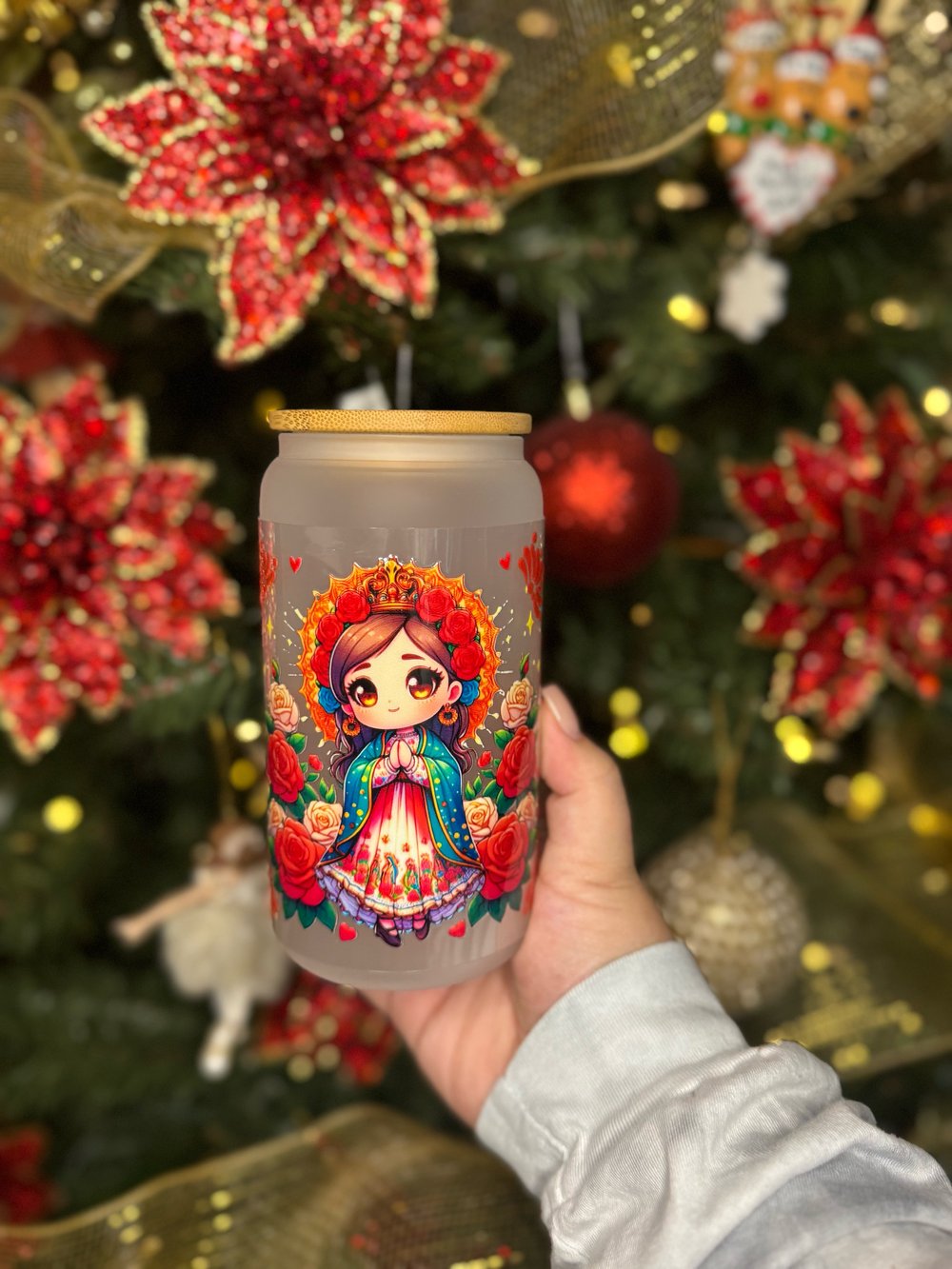 Image of 16oz Frosted/ Clear Libby Glass - VIRGEN 2
