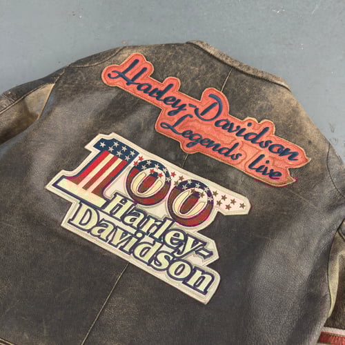 Image of Harley Davidson Cropped Leather Jacket, size large