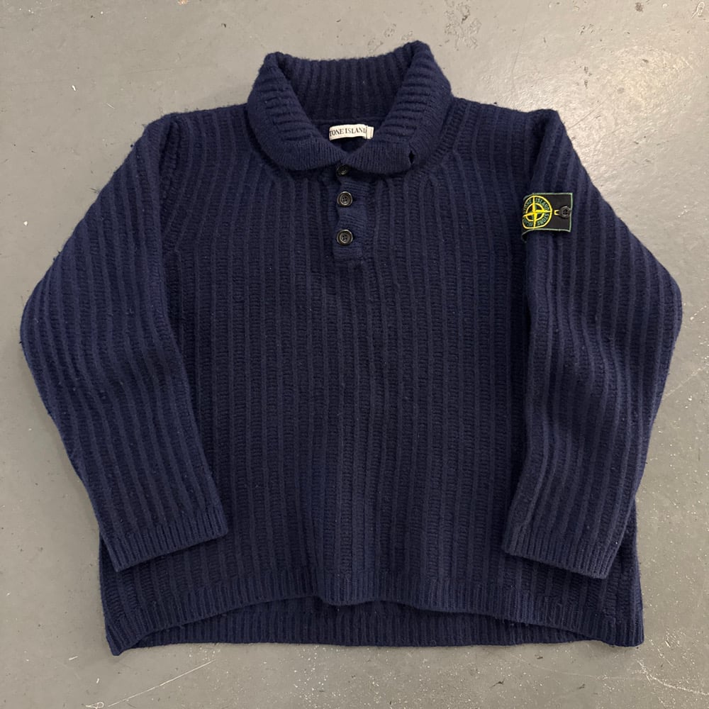 Image of AW 1999 Stone Island 1/4 button up sweater, size XL