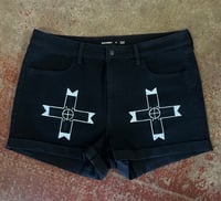 Image 1 of Hand painted high wasted shorts 