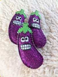 Image 2 of Worried Aubergine Brooch
