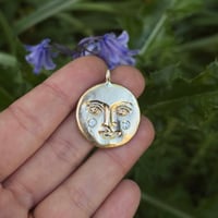 Image 3 of Made to order Diamond cheek Moon face pendant