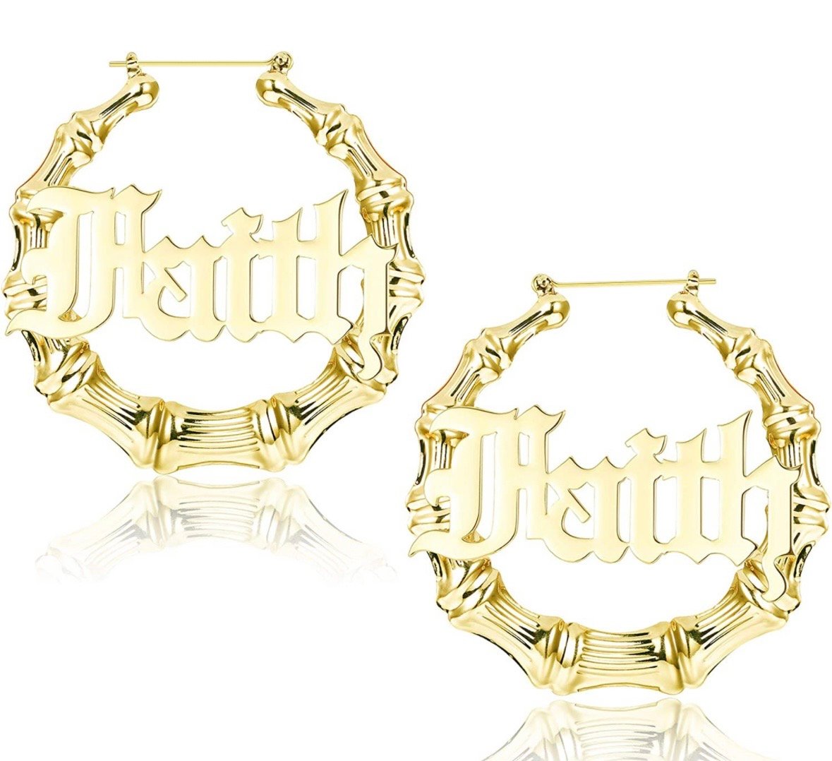 Basic bamboo name plate hoops 